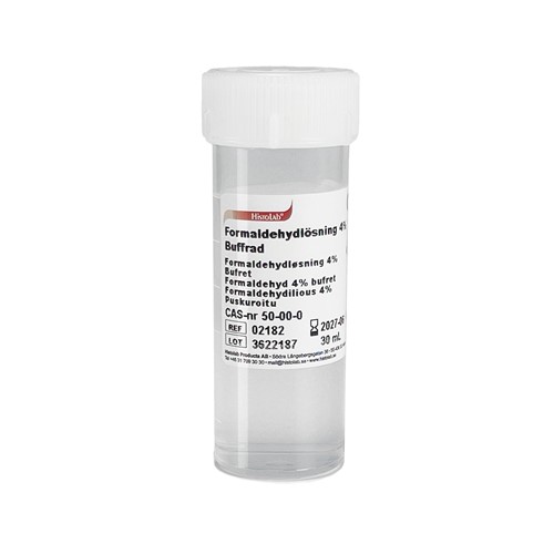 Formaldehyd 4% Buffrad 30 ml i 40 ml burk 50 st/fp