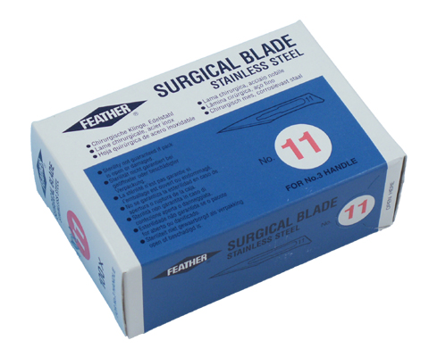 Skalpellblad #11 Steril Rostfritt Stål 100 st/fp FEATHER