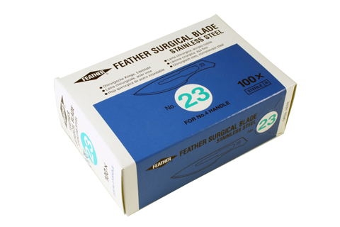Skalpellblad #23 Steril Rostfritt Stål 100 st/fp FEATHER