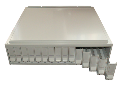 Förvaringsskåp med 15 lådor Vit (för standardglas)