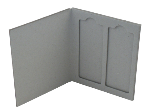 Objektglasmapp med lock för 2 glas brun papp, 10st