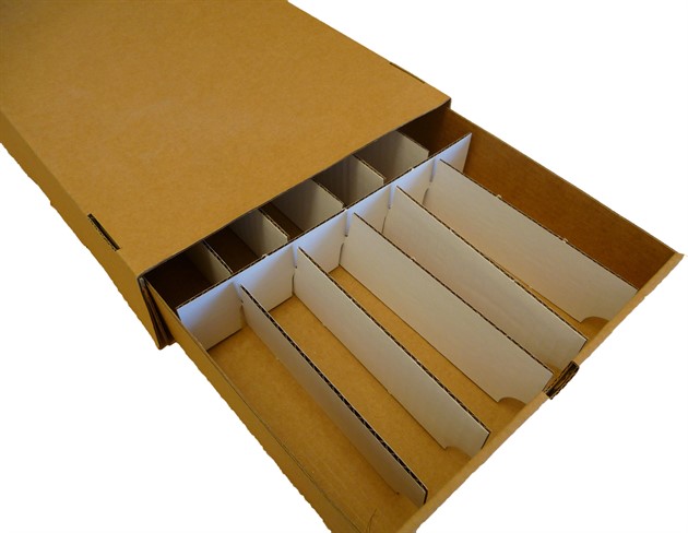 Förvaringslåda för kassetter i brun papp med 6 filer 25 st/fp