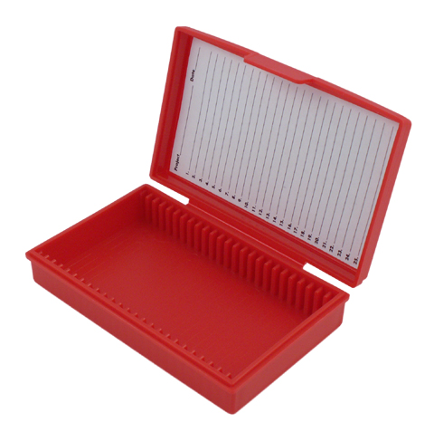 Objektglasask 25 glas PP fasthängande lock