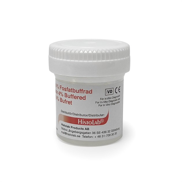 Formaldehyd 4% Buffrad 13 ml i 20 ml burk 25 st/fp