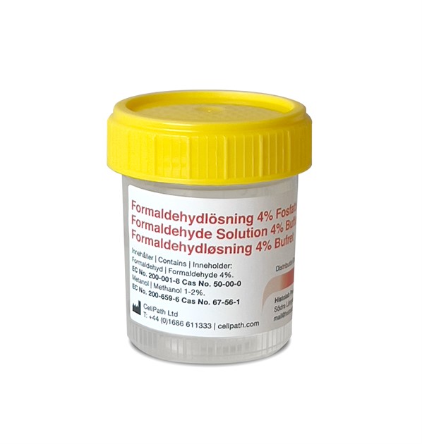 Formaldehyd 4% Buffrad 40 ml i 70 ml burk 25 st/fp