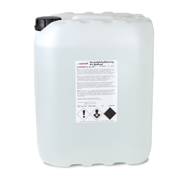 Formaldehyd 4% Buffrad 20L fylld i 20L dunk