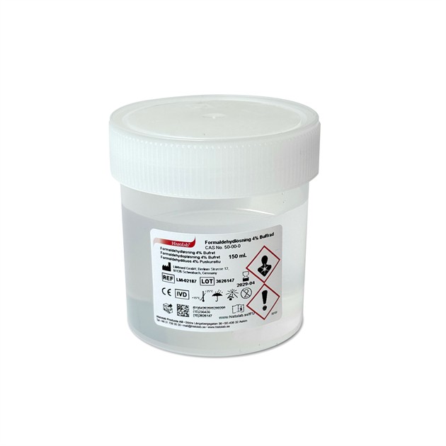 Formaldehydlösning 4% buffrad 150 ml i 250 ml burk 10/fp