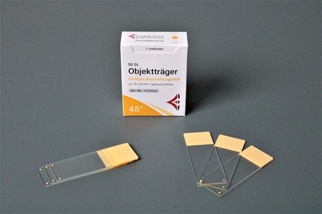 Objektglas 90° CC Gul 50 askar à 50 glas ENGELBRECHT