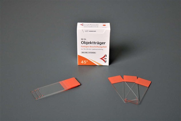 Objektglas 90° CC Orange 50 askar à 50 glas ENGELBRECHT