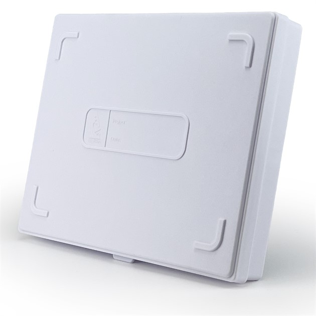 Objektglasask 100 glas PP fast hängande lock VIT