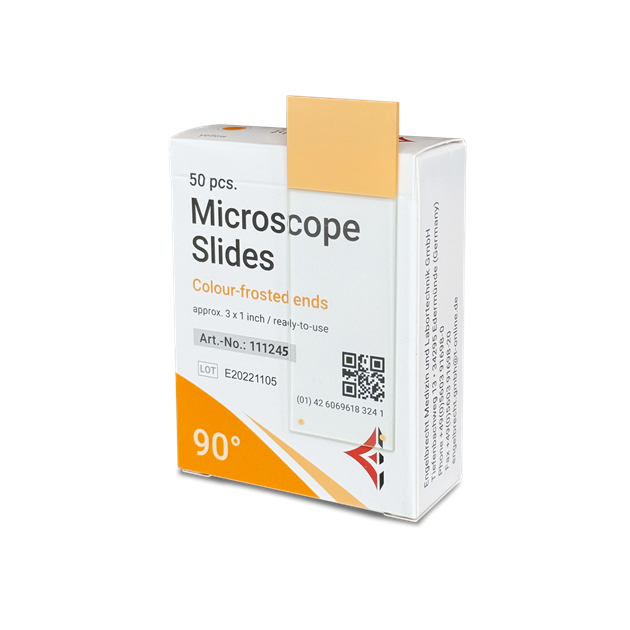 Objektglas 90° Orange 50 askar à 50 glas ENGELBRECHT